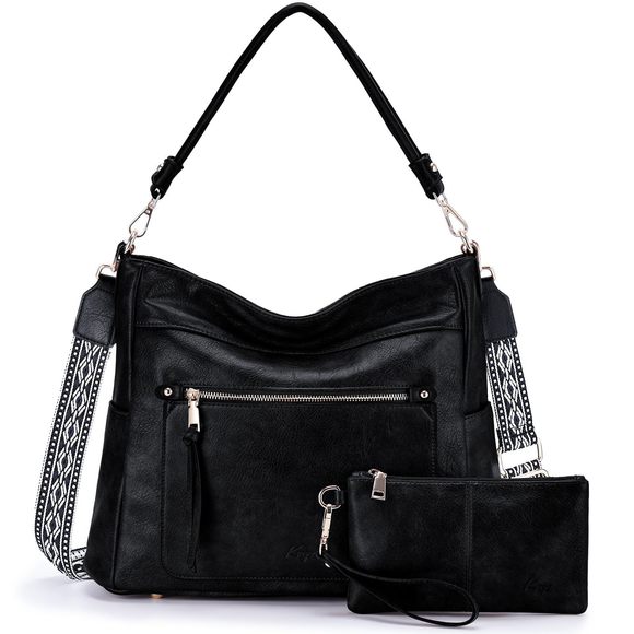 Hobo Bags, Medium Vegan Leather Handbag With Wallet Pouch Guitar c: - Picture 1 of 7